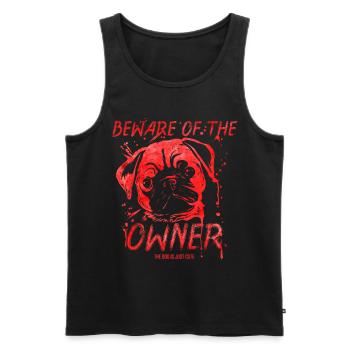 The Dog Is Just Cute - Beware Of The Dog Owner - Men's Premium Organic Tank Top - black - Front - AI Model Male 178 light (178cm)