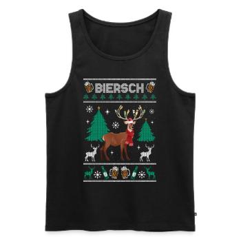 Noël Biersch Rudolf Affreux Cerf de Noël - Débardeur bio Premium Homme - noir - Devant - AI Model Male 178 light (178cm)