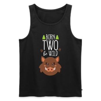 Born Two Be Wild Wild Boar - Débardeur bio Premium Homme - noir - Devant - AI Model Male 178 light (178cm)
