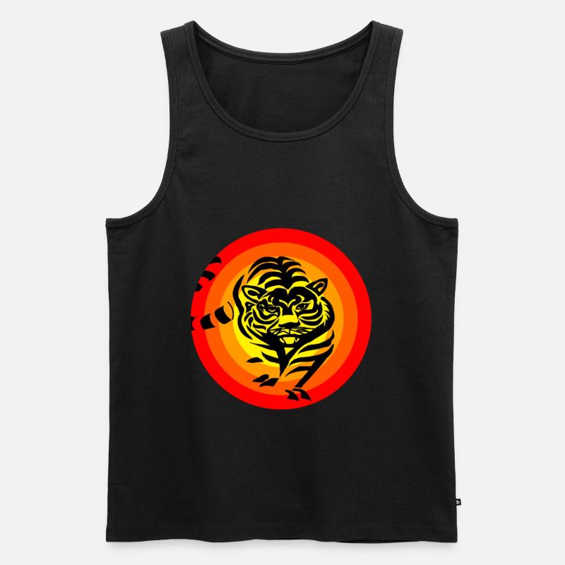 Tiger - Männer Premium Bio Tank Top - Schwarz