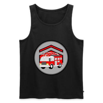 Fire engine - Men's Premium Organic Tank Top - black - Front - AI Model Male 178 light (178cm)