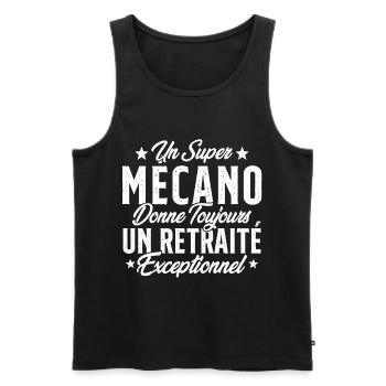 Mécano Papa Cadeau Drôle Fête Des Pères Garagiste - Débardeur bio Premium Homme - noir - Devant - AI Model Male 178 light (178cm)