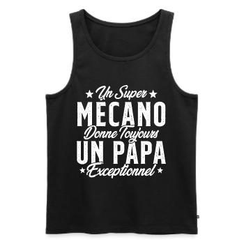 Mécano Papa Cadeau Drôle Fête Des Pères Garagiste - Débardeur bio Premium Homme - noir - Devant - AI Model Male 178 light (178cm)