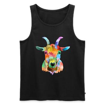 Goat Goats Goats Goat keepers - Men's Premium Organic Tank Top - black - Front - AI Model Male 178 light (178cm)