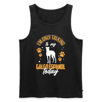 Je parle juste à mon Galgo Espanol - Débardeur bio Premium Homme - noir - Devant - AI Model Male 178 light (178cm)
