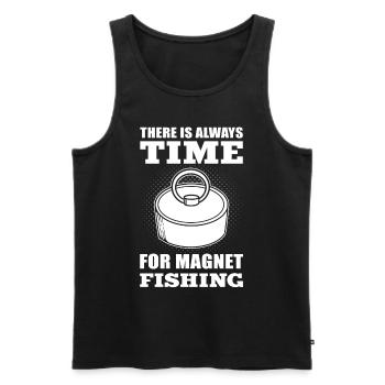 Magnet Fischen Fischer Schatzsucher Enterhaken Flu - Männer Premium Bio Tank Top - Schwarz - Vorne - AI Model Male 178 light (178cm)