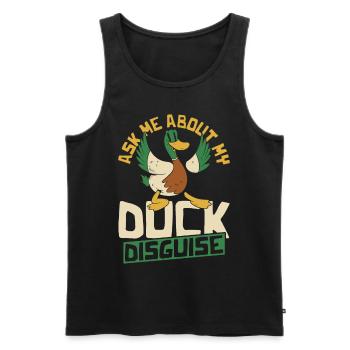 Ask Me About My Duck Disguise Duck Lover Rubber - Männer Premium Bio Tank Top - Schwarz - Vorne - Michal (187cm)