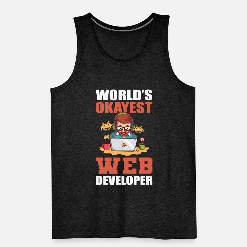 Worlds Okayest Web Developer Programmer Men's Premium Organic Tank Top