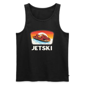 Jetski Wassersport Retro Jetskifahren - Männer Premium Bio Tank Top - Schwarz - Vorne - AI Model Male 178 light (178cm)