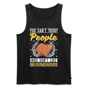 Murmeltier Groundhog Day Waldmurmeltier - Männer Premium Bio Tank Top - Schwarz - Vorne - AI Model Male 178 light (178cm)