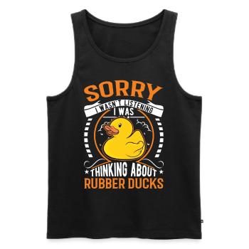 Rubber Duck Gift Squeaky Duck Bathing Duck - Débardeur bio Premium Homme - noir - Devant - AI Model Male 178 light (178cm)