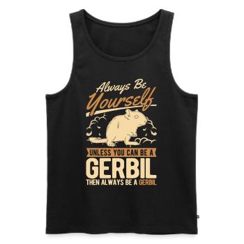 Gerbil Gift Racing Rat Gerbil - Men's Premium Organic Tank Top - black - Front - AI Model Male 178 light (178cm)