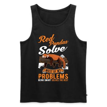 Red Panda Gift Cat Bear - Men's Premium Organic Tank Top - black - Front - AI Model Male 178 light (178cm)