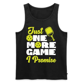 Pickleball Just One More Game I - Männer Premium Bio Tank Top - Schwarz - Vorne - Michal (187cm)