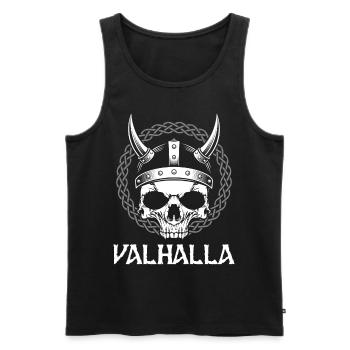 Valhalla Skull Viking Odin Warrior Mythology - Men's Premium Organic Tank Top - black - Front - AI Model Male 178 light (178cm)