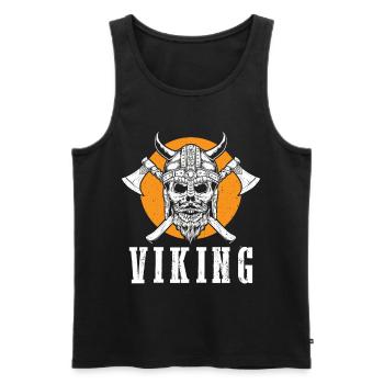 Viking Warrior Skull Axe Valhalla Warriors Myt - Débardeur bio Premium Homme - noir - Devant - AI Model Male 178 light (178cm)