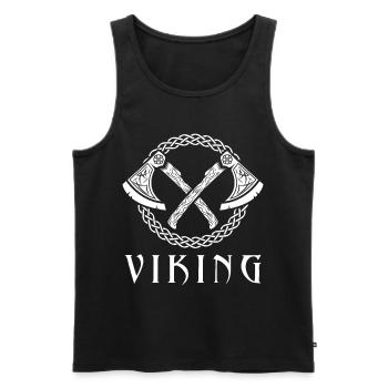 Wikinger Axt Krieger Walhalla Warriors Mythologie - Männer Premium Bio Tank Top - Schwarz - Vorne - AI Model Male 178 light (178cm)