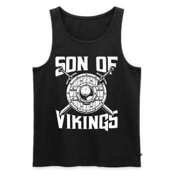Sohn des Wikingers Axtkrieger Walhalla Warriors My - Männer Premium Bio Tank Top - Schwarz - Vorne - AI Model Male 178 light (178cm)