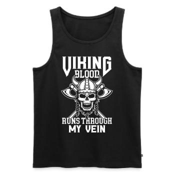 Viking Blood Warrior Hache Valhalla Warriors Mythol - Débardeur bio Premium Homme - noir - Devant - AI Model Male 178 light (178cm)