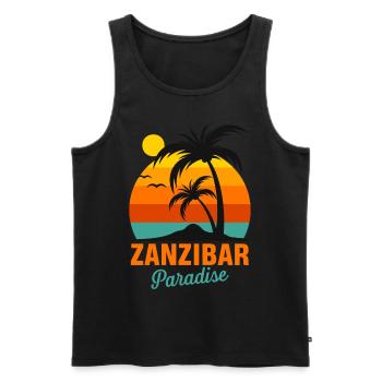 Zanzibar Palm Beach Tanzania Paradise Surfing Afrik - Men's Premium Organic Tank Top - black - Front - Michal (187cm)