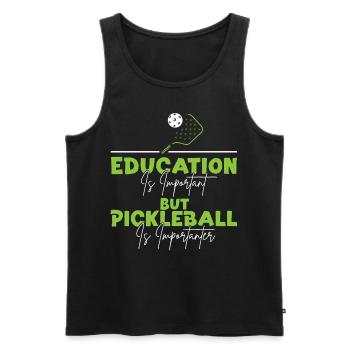 Pickleball Education Is Important - Männer Premium Bio Tank Top - Schwarz - Vorne - AI Model Male 178 light (178cm)