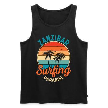 Zanzibar Surfen Tansania Palmenstrand Paradies Sou - Männer Premium Bio Tank Top - Schwarz - Vorne - Michal (187cm)