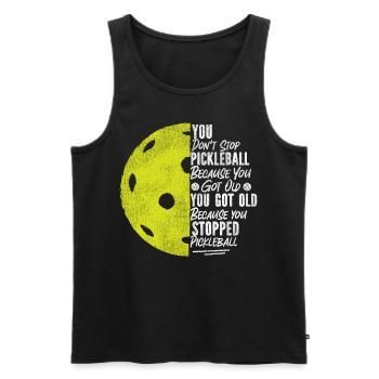 Pickleball Grandma Grandpa Vintage - Men's Premium Organic Tank Top - black - Front - Michal (187cm)