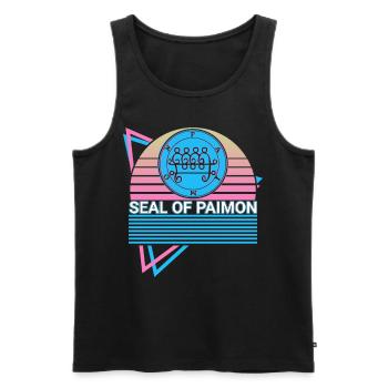 Sceau de Paimon Retro - Débardeur bio Premium Homme - noir - Devant - Michal (187cm)