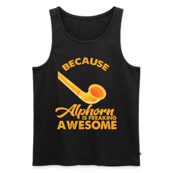 Cooles Alphorn Musikinstrument in Schweiz Alpen So - Männer Premium Bio Tank Top - Schwarz - Vorne - AI Model Male 178 light (178cm)