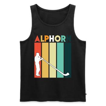 Rétro Alphorn Instrument de Musique Musicien Suisse Sc - Débardeur bio Premium Homme - noir - Devant - Michal (187cm)