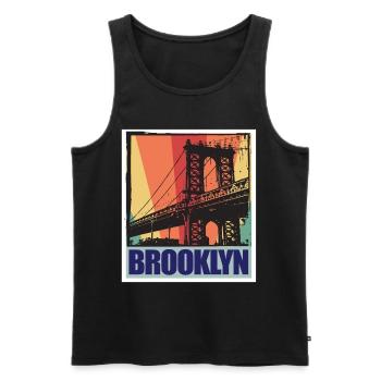Brooklyn New York City Bridge NY Souvenir États-Unis - Débardeur bio Premium Homme - noir - Devant - Michal (187cm)