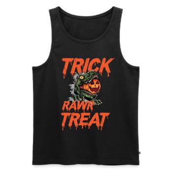 T-Rex Halloween Pumpkin Funny Horror Costume Dino - Men's Premium Organic Tank Top - black - Front - AI Model Male 178 light (178cm)
