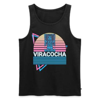 Viracocha Inca Retro - Men's Premium Organic Tank Top - black - Front - AI Model Male 178 light (178cm)