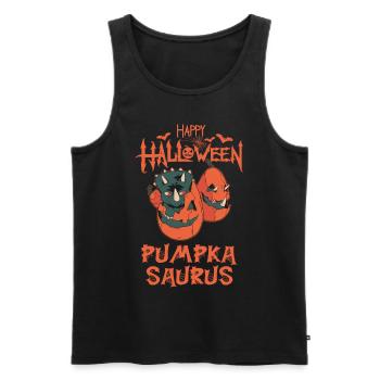 Happy Halloween Pumpkasaurus Funny Horror Costume D - Men's Premium Organic Tank Top - black - Front - AI Model Male 178 light (178cm)