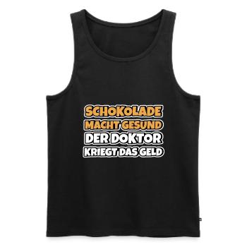 Schokolade macht gesund Lustiger Spruch Schokolade - Männer Premium Bio Tank Top - Schwarz - Vorne - AI Model Male 178 light (178cm)
