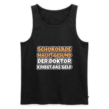 Schokolade macht gesund Lustiger Spruch Schokolade - Männer Premium Bio Tank Top - Schwarz - Vorne - AI Model Male 178 light (178cm)