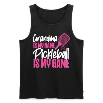 Pickleball Grandma Grandma Is My - Männer Premium Bio Tank Top - Schwarz - Vorne - AI Model Male 178 light (178cm)