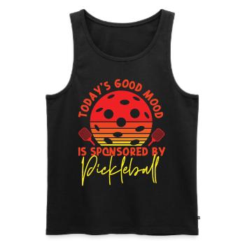 Pickleball Retro Today's Good Mood - Männer Premium Bio Tank Top - Schwarz - Vorne - AI Model Male 178 light (178cm)