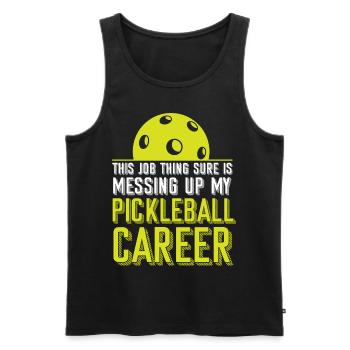 Pickleball This Job Thing Sure Is - Men's Premium Organic Tank Top - black - Front - Michal (187cm)
