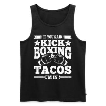 Kickboxing & Tacos Boxing Gloves Funny Kickboxer - Men's Premium Organic Tank Top - black - Front - Michal (187cm)