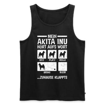 Akita Inu Zuhause klappts japanischer Spitz - Männer Premium Bio Tank Top - Schwarz - Vorne - AI Model Male 178 light (178cm)