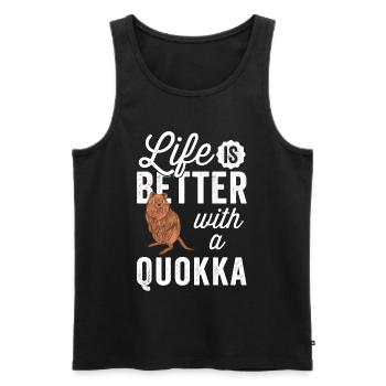 Alles ist besser mit Quokkas Beuteltier Quokka - Männer Premium Bio Tank Top - Schwarz - Vorne - AI Model Male 178 light (178cm)