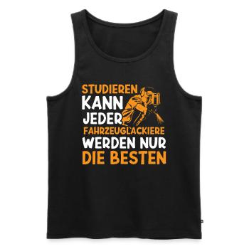 Fahrzeuglackierer werden nur die Besten - Männer Premium Bio Tank Top - Schwarz - Vorne - Michal (187cm)
