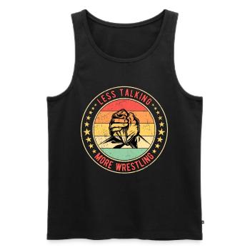 Armdrücken Less Talking More Wrestling - Männer Premium Bio Tank Top - Schwarz - Vorne - Michal (187cm)