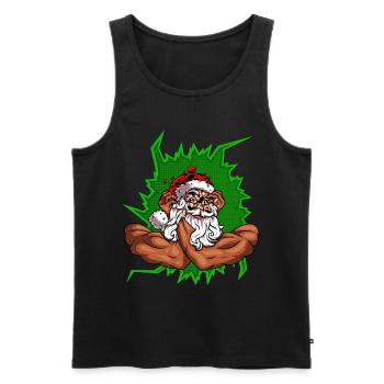 Weihnachtsmann mit Arme - Männer Premium Bio Tank Top - Schwarz - Vorne - Michal (187cm)