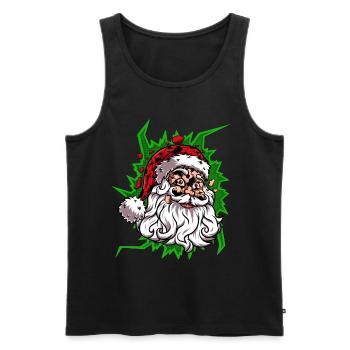 Weihnachtsmann frohe Weihnachten - Männer Premium Bio Tank Top - Schwarz - Vorne - Michal (187cm)