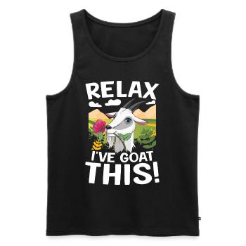 Relax I've Goat This - Männer Premium Bio Tank Top - Schwarz - Vorne - Michal (187cm)
