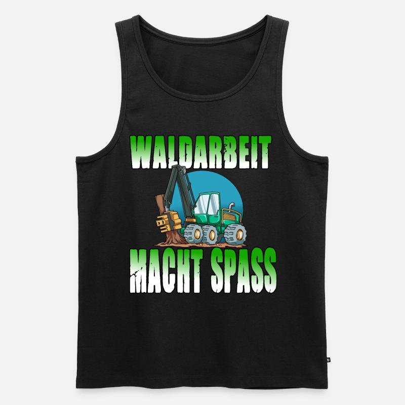 Waldarbeit macht Spass - Männer Premium Bio Tank Top - Schwarz