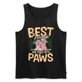 Best Friends Are Ones With Paws - Männer Premium Bio Tank Top - Schwarz - Vorne - Michal (187cm)