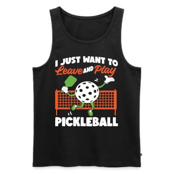 Pickleball I Just Want To Leave - Männer Premium Bio Tank Top - Schwarz - Vorne - Michal (187cm)